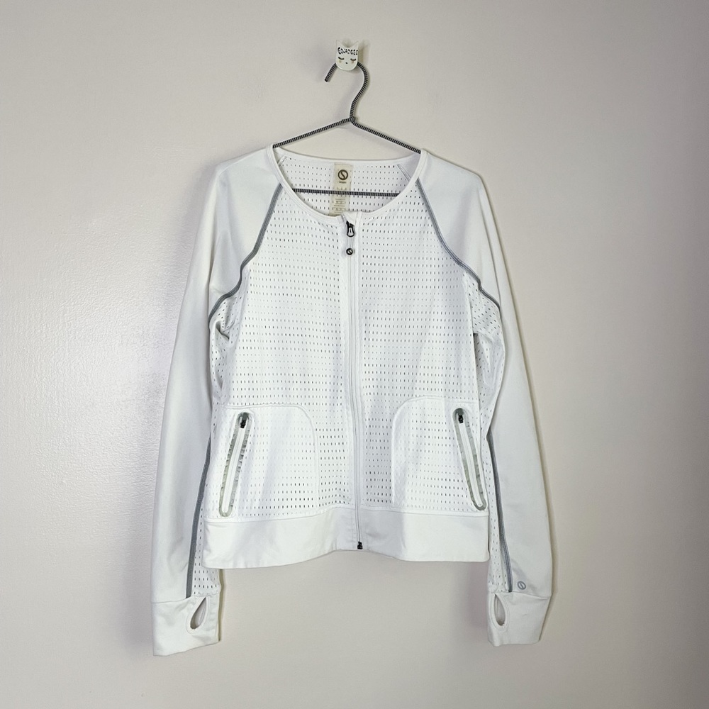Shape Activewear Mesh Tennis Jacket White Size Large - Picture 2 of 8